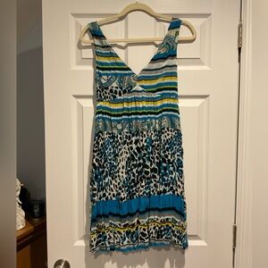 Stylish Blue and Yellow Women's Dress